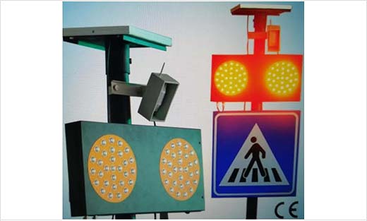 Solar led infrared sensor pedestrian sign